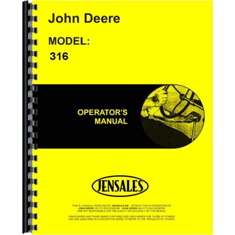 john deere 316 operators manual